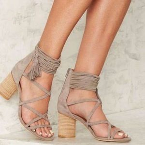 Jeffrey Campbell Despina Strappy Heel in taupe